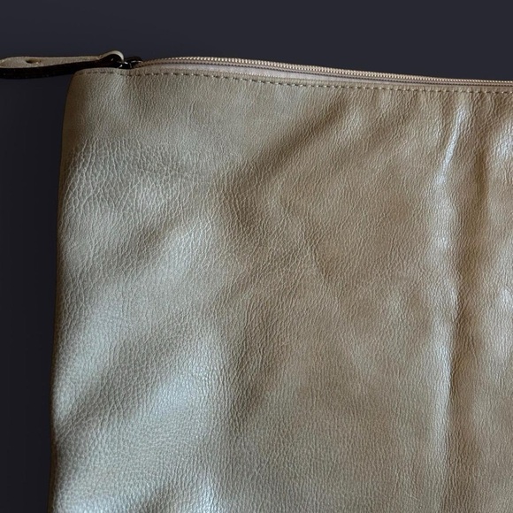 Free People Vegan Leather Large Zip Clutch Bag - -Soft, Gray Taupe - Picture 2 of 8